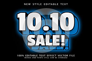 10.10 Sale editable text effect 3D emboss neon style