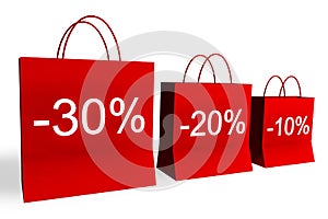 10, 20, and 30 Percent Off Shopping Bags