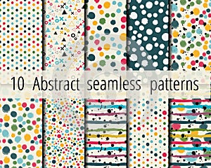 10 Abstract seamless geometric patterns