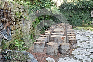 10. Area in the Park bench from scraps of tree trunk