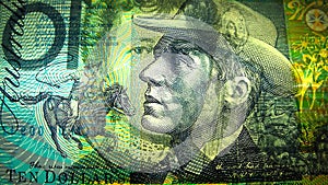 10 Australian dollars closeup