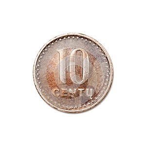 10 centas denomination circulation coin of Lithuania