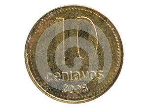 10 Centavos magnetic coin, Bank of Argentina. Obverse, 2008