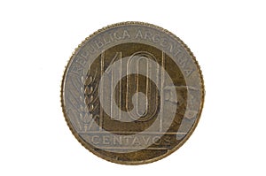 10 centavos old coin of Argentina 1950