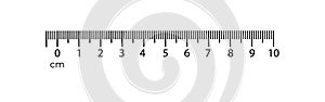 10 centimeters ruler measurement tool with numbers scale.