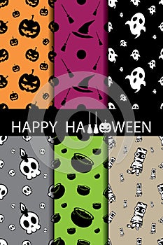 10 different halloween vector seamless patterns