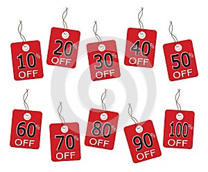10 Discount Sales Tags On String