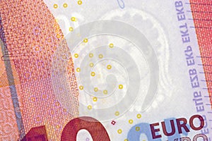 10 Euro banknote with watermark