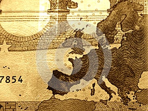 10 Euros bill close-up, detailed