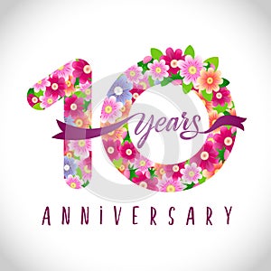 10 flowers anniversary