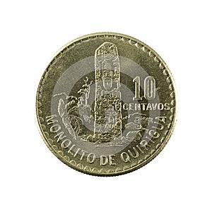 10 guatemalan centavo coin 1974 obverse