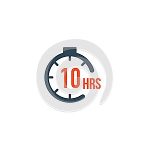 10 hours round timer or Countdown Timer icon. deadline concept. Delivery timer. Stock Vector illustration isolated on white