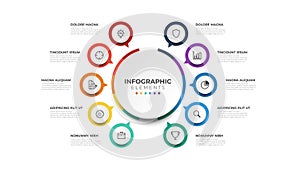 10 list of circular layout diagram with icons, infographic element