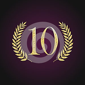 10 logo glittering shining gold