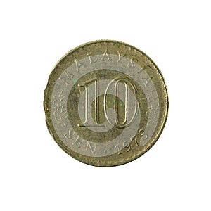 10 malaysian sen coin 1973 obverse