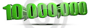 10 million numbers 3d.with Clipping Path.