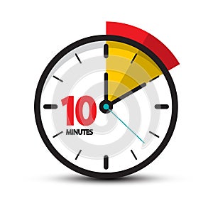 10 Minutes Clock Face Vector Ten Minute Icon