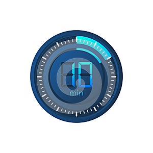 The 10 minutes, stopwatch vector icon. Stopwatch icon in flat style on a white background. Vector stock illustration.