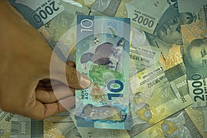 10 NZD, TEN New zealand dollar money concept, isolated on money background