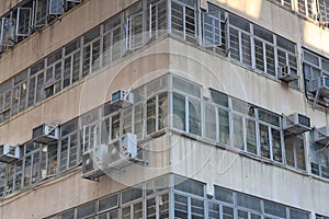 10 Oct 2020 old tenement buildings or tong lau at west of mong kok