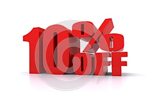 10% Off big promotional sign