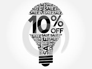 10% OFF SALE bulb word cloud