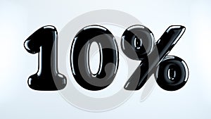 10 percent abstract sale sign, holiday illustration 3d