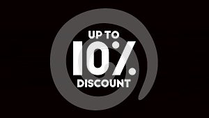 10 percent discount. Dynamic displaced sale text animation.