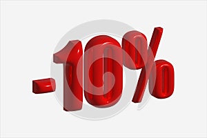 A 10 percent discount made in the form of a red, glossy balloon.