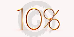 10 percent Off. Discount creative composition. Mega Sale or 10 percent bonus symbol.