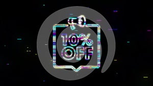 10 percent OFF Sale Discount Banner with megaphone. Discount offer price tag. 10 percent discount promotion flat icon