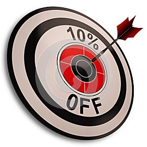 10 Percent Off Shows Reduction In Price