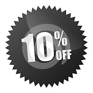 10 percent off sticker vector