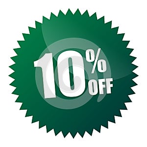 10 percent off sticker vector