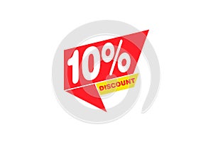 10 percent Sale and discount labels. price off tag icon flat design