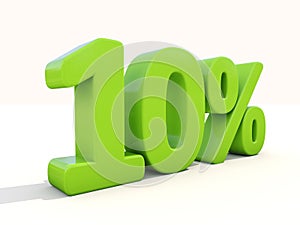 10% percentage rate icon on a white background