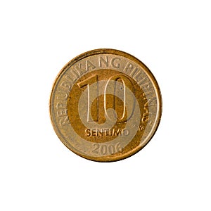 10 philippine sentimo coin 2006 obverse