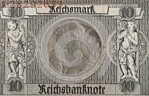 10 Reichsmark banknote fragment, 1929