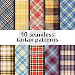 10 seamless tartan patterns