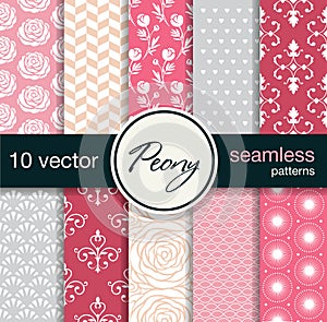 10 seamless vector patterns. Floral theme.