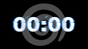 10 Second Countdown - Glitched numbers on a Black Background