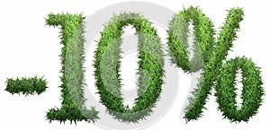 -10% sign, made of grass.