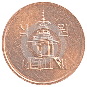 10 south korean won coin