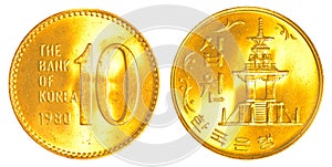 10 south korean won coin