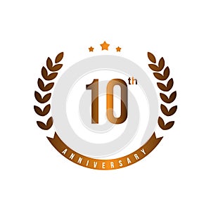 10 Th Anniversary Vector Template Design Illustration