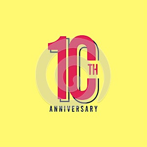 10 Th Anniversary Vector Template Design Illustration