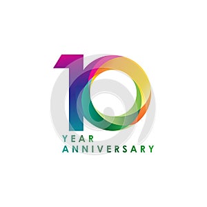 10 Year Anniversary Vector Design Illustration