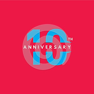 10 Year Anniversary Vector Design Illustration