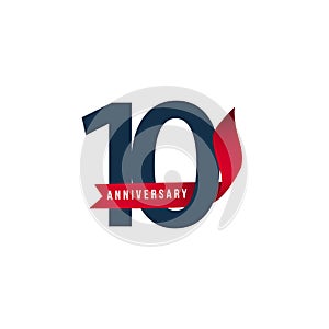 10 Year Anniversary Vector Design Illustration