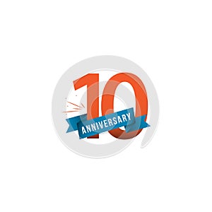 10 Year Anniversary Vector Design Illustration